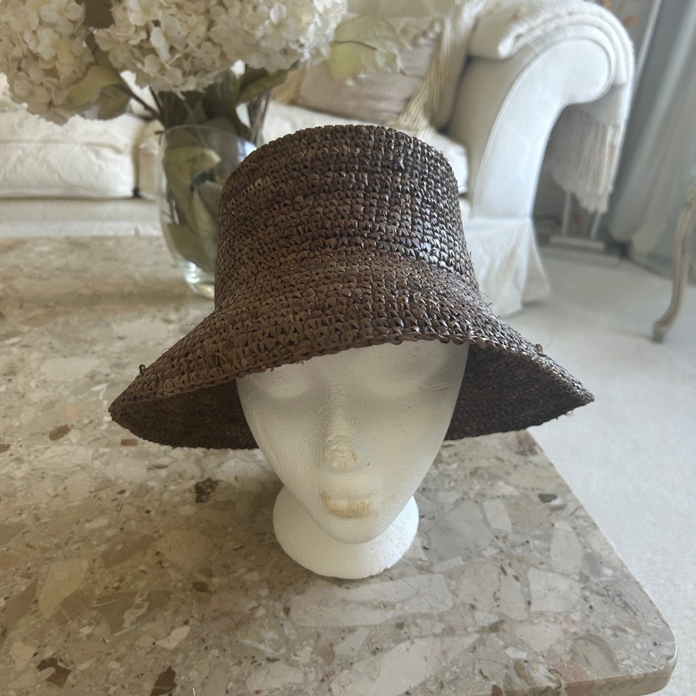 New! Wyeth straw bucket hat in dark brown by Todd Magill
